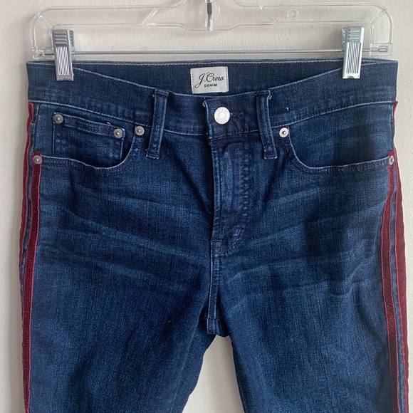 J. Crew Vintage Straight Jeans Velvet Tuxedo Striped High Waist Denim Sz 26P - Picture 9 of 13